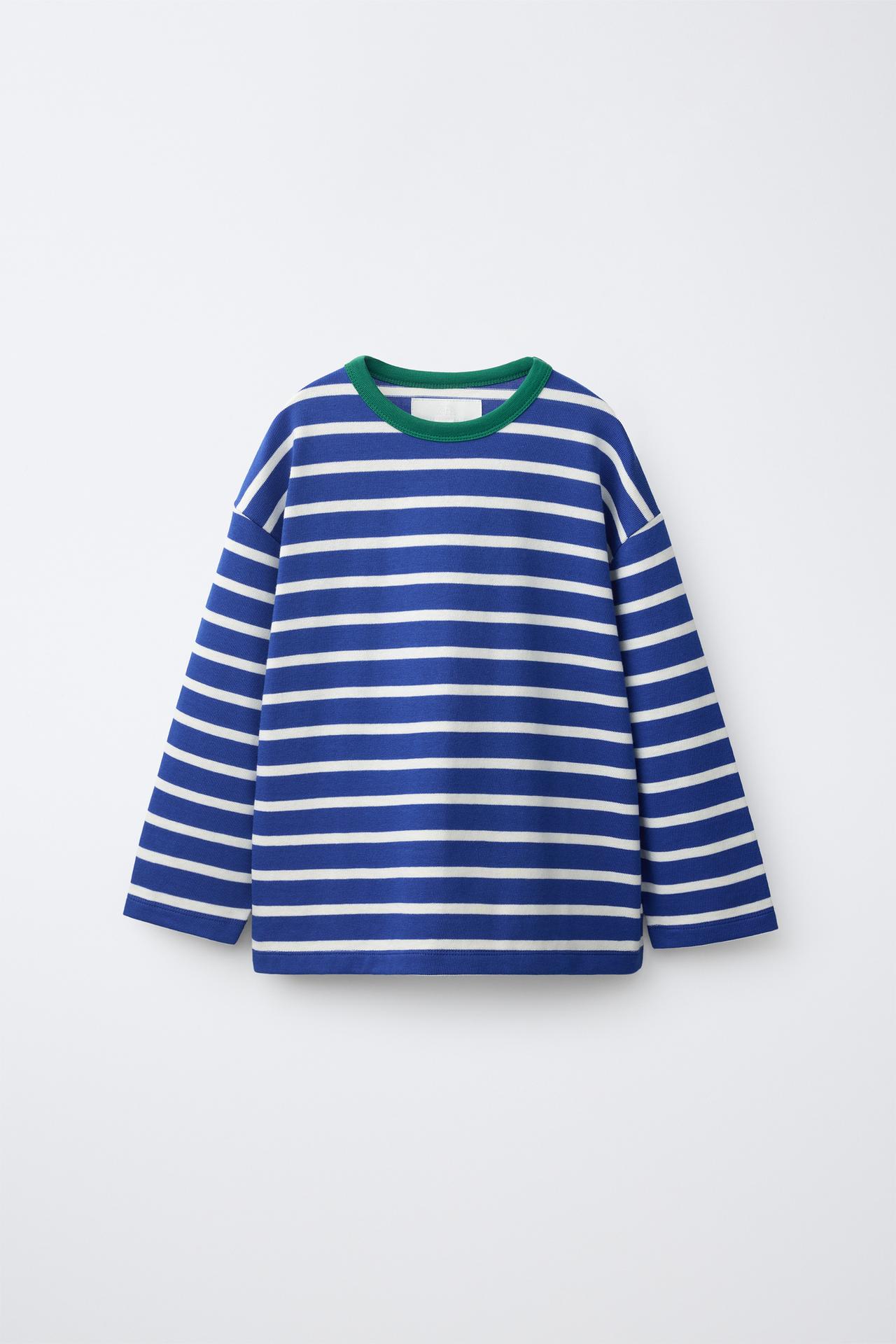 HEAVYWEIGHT STRIPED T-SHIRT — Blue