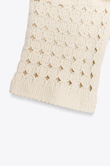 TOP CROCHET MANCHES LONGUES - Écru clair de Zara - Image 6