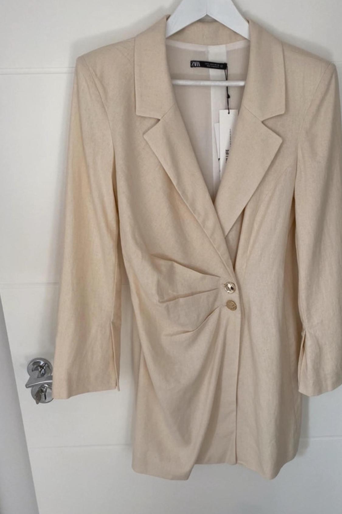 LINEN BLEND BLAZER DRESS