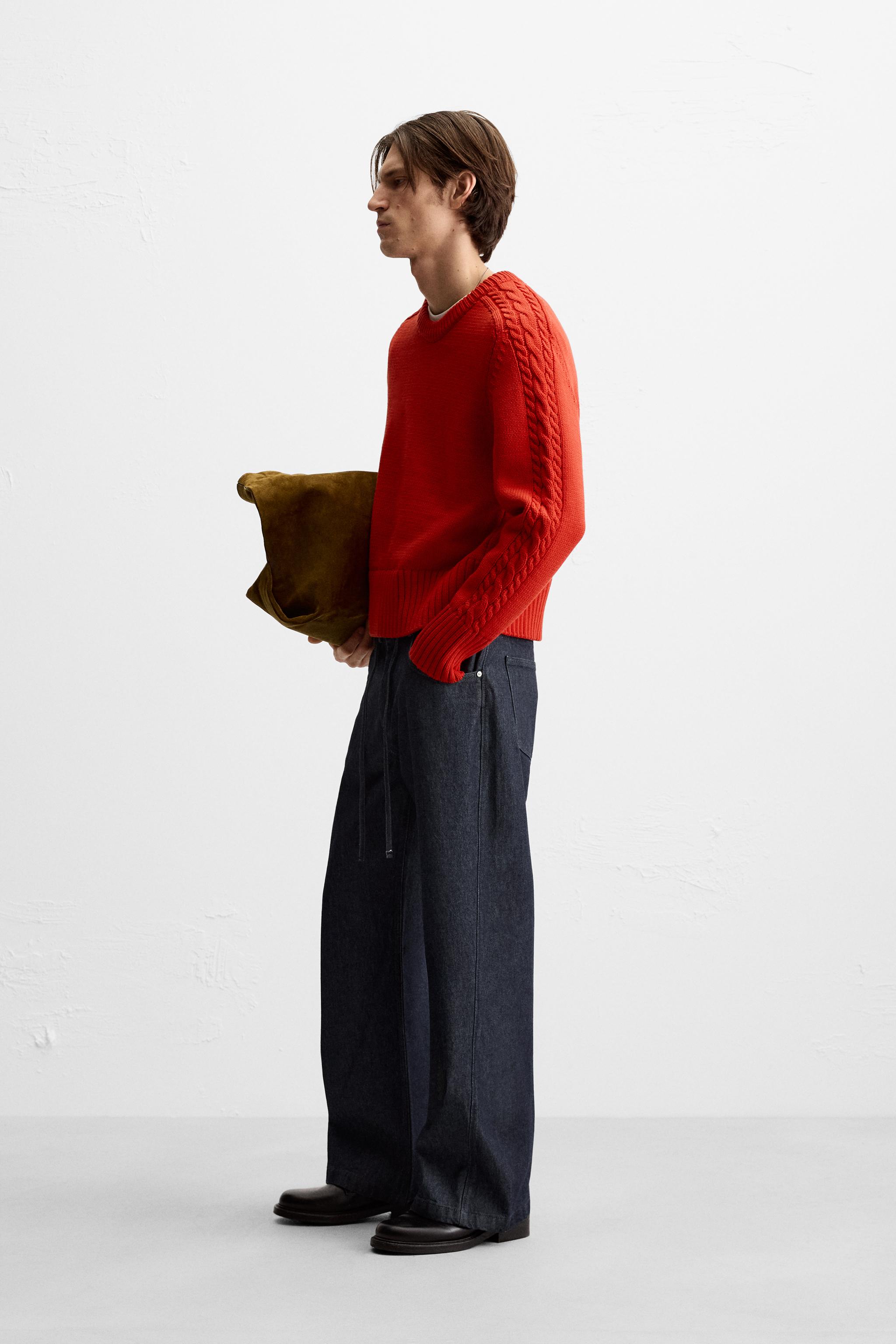 CABLE-KNIT SWEATER LIMITED EDITION - Red | ZARA United States