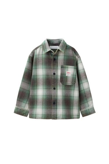 Zara PLAID OVERSHIRT - Green - Image 0