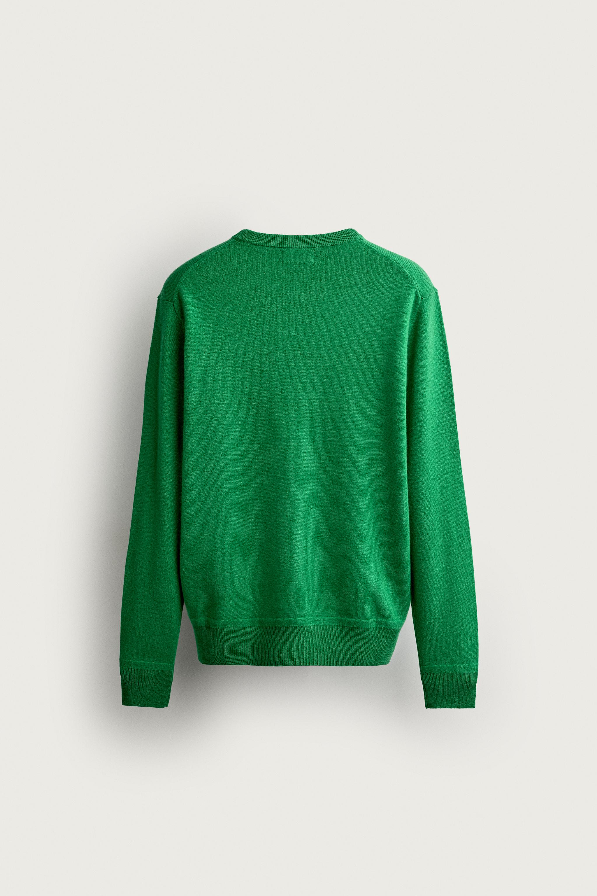 RELAXED FIT WOOL JUMPER — Green