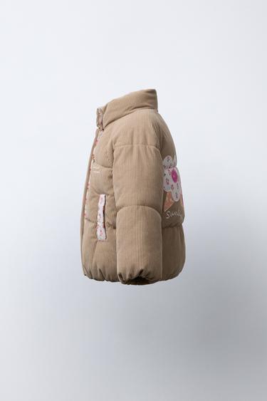 PATCHWORK CORDUROY PUFFER JACKET - camel by Zara - Image 2
