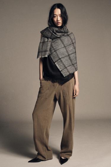 CHECK SCARF - Grey by Zara - Image 3