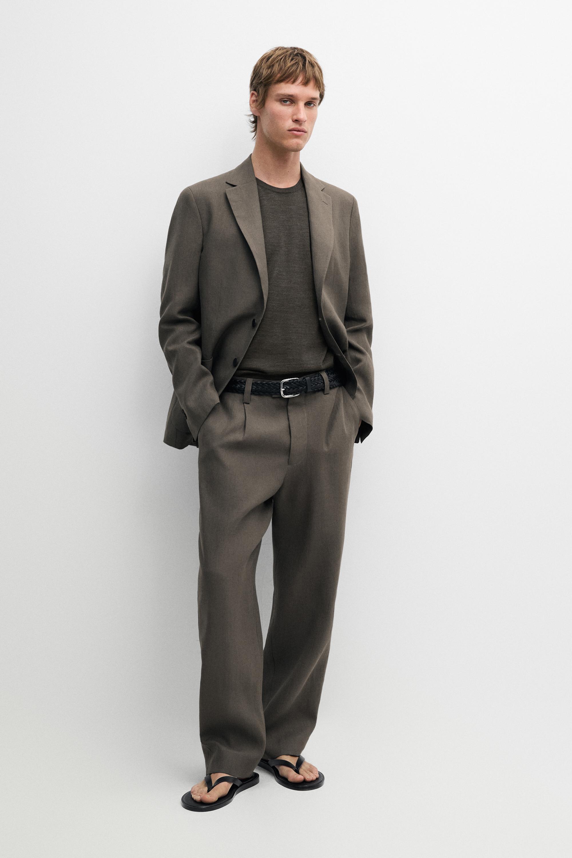 100% linen suit blazer — Dark green