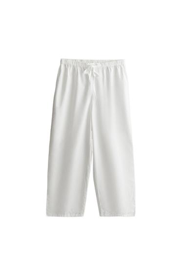 COTTON TROUSERS - White by Zara