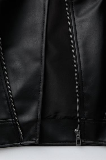 FAUX LEATHER BIKER JACKET - Black by Zara - Image 7