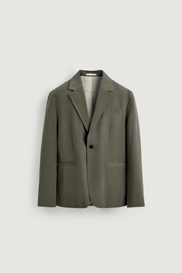 بليزر بدلة بقصة مريحة - خَام/كاكي الخاص بـ Zara