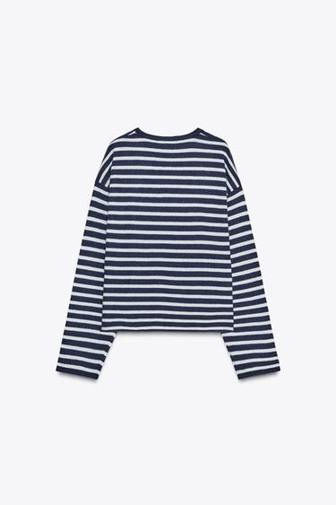 PULL EN MAILLE À RAYURES 100% LAINE - rayures de Zara - Image 7