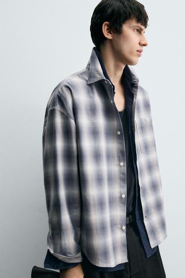 OVERSIZED FIT OXFORD SHIRT - Grey / Blue by Zara - Image 4