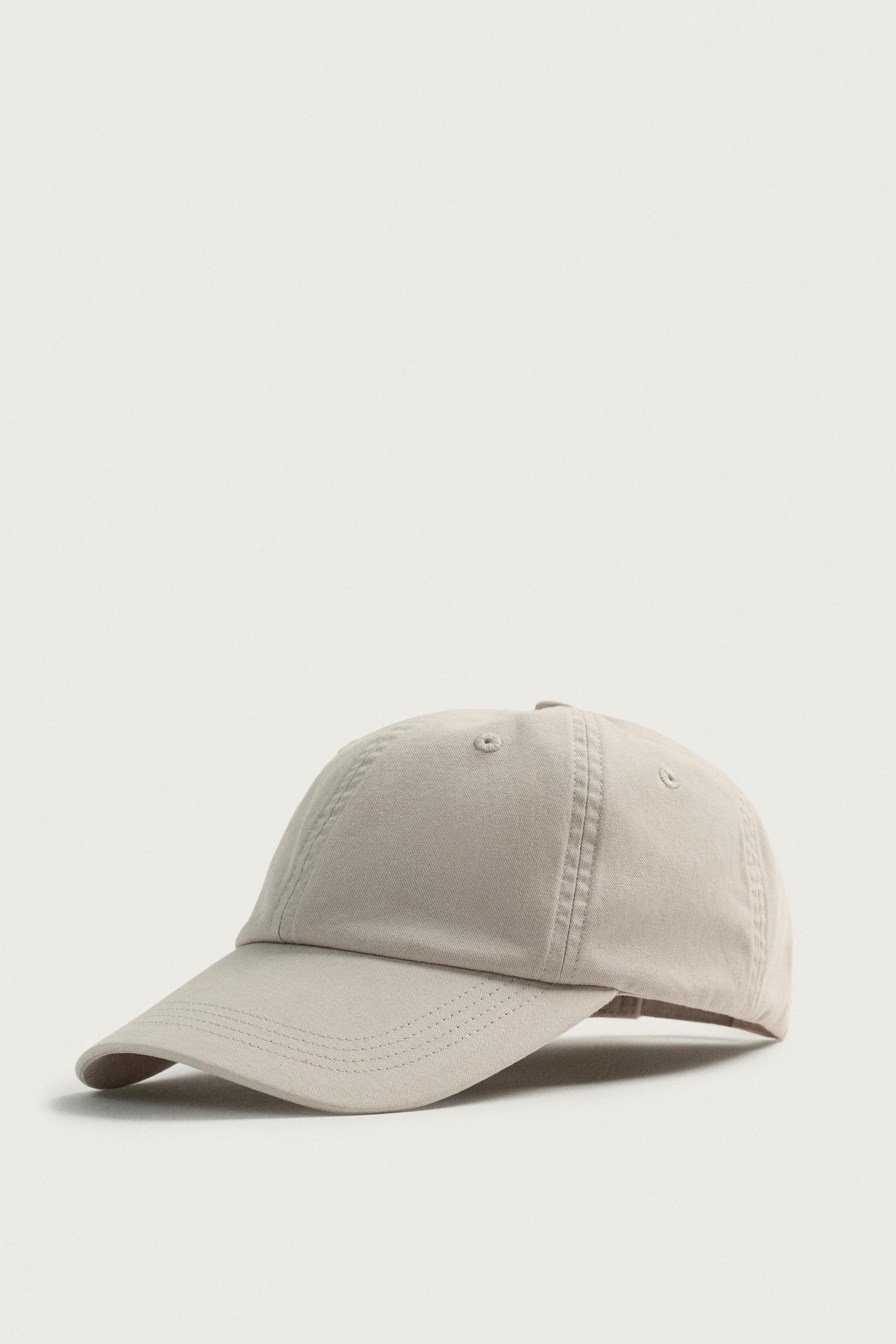 WASHED COTTON CAP — Light beige