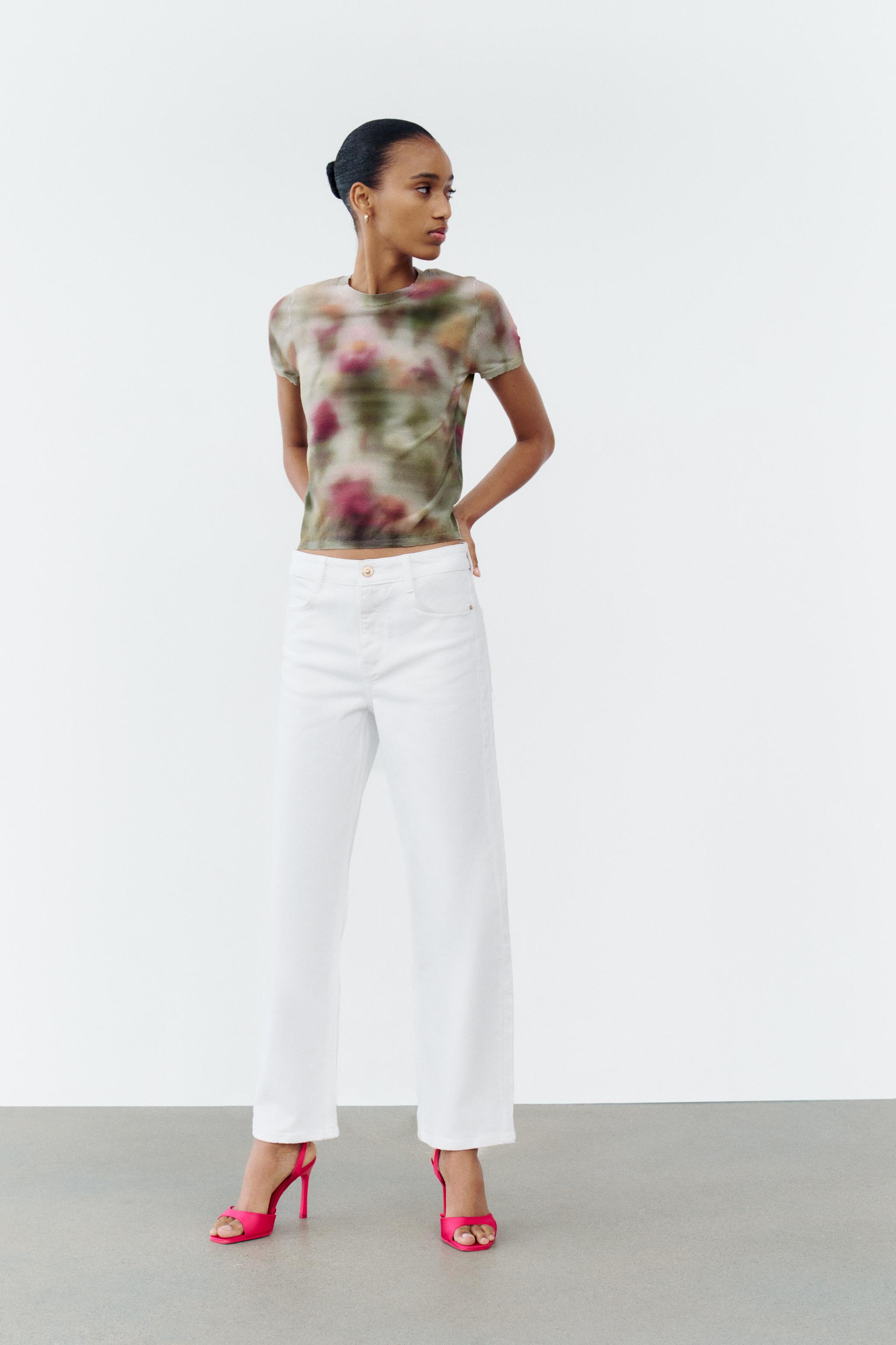 SHORT SLEEVE PRINTED KNIT TOP - only one | ZARA United States