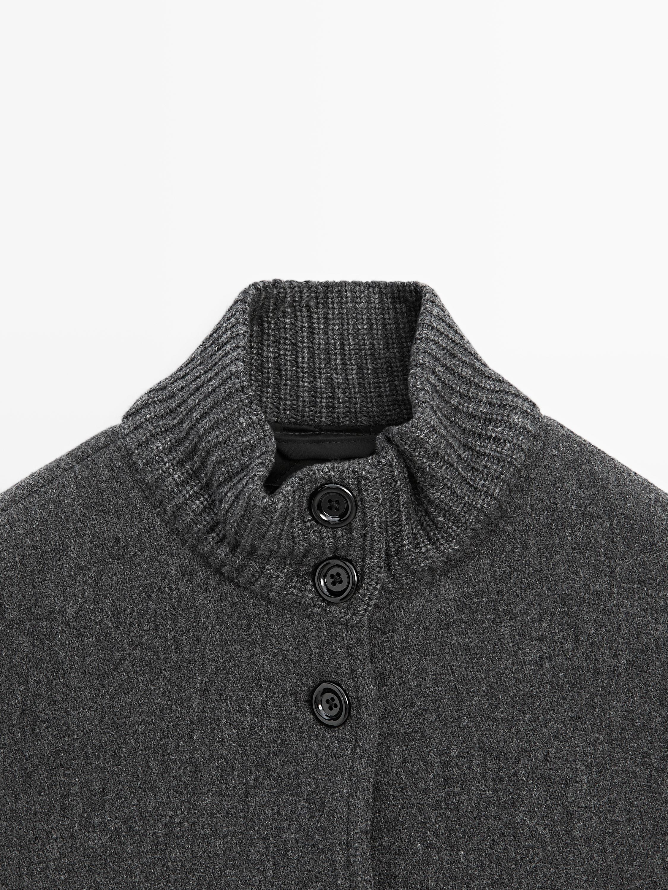 Wool blend bomber jacket