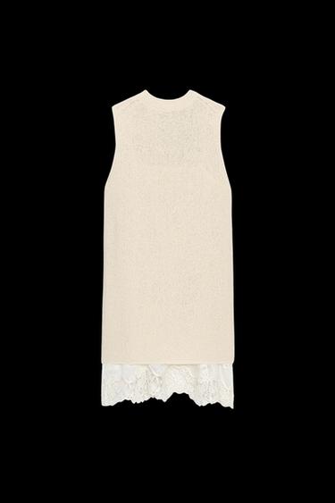 VESTIDO COMBINADO PUNTO - Crudo de Zara