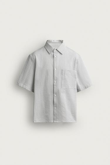 RELAXED FIT SEERSUCKER SHIRT - Stripes by Zara