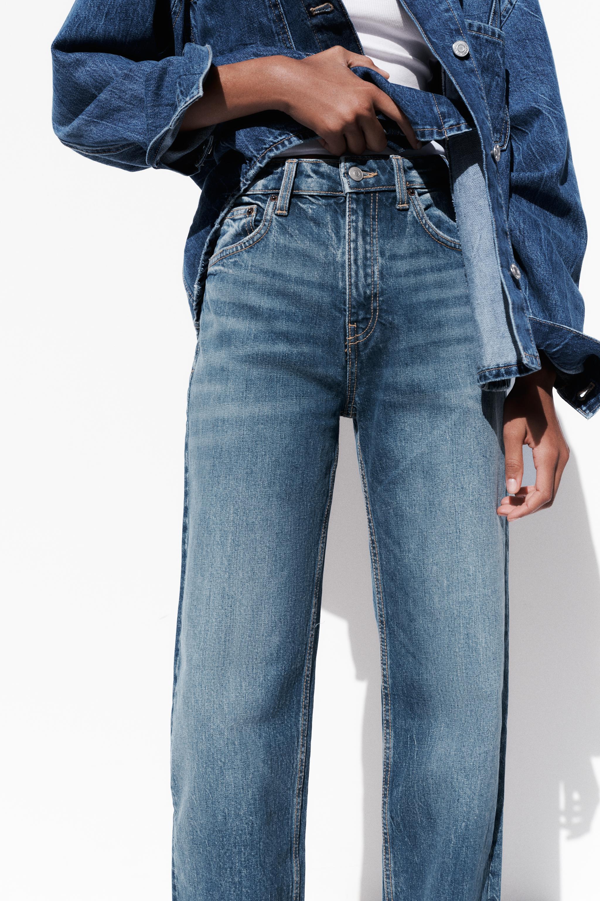 TRF MOM FIT ハイライズ デニムパンツ - ライトグレー | ZARA