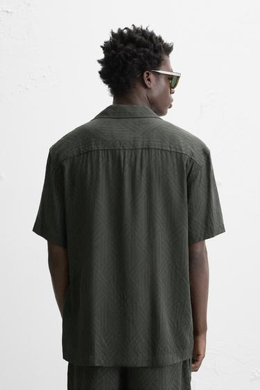 STRIPED JACQUARD SHIRT - Dark khaki by Zara - Image 2
