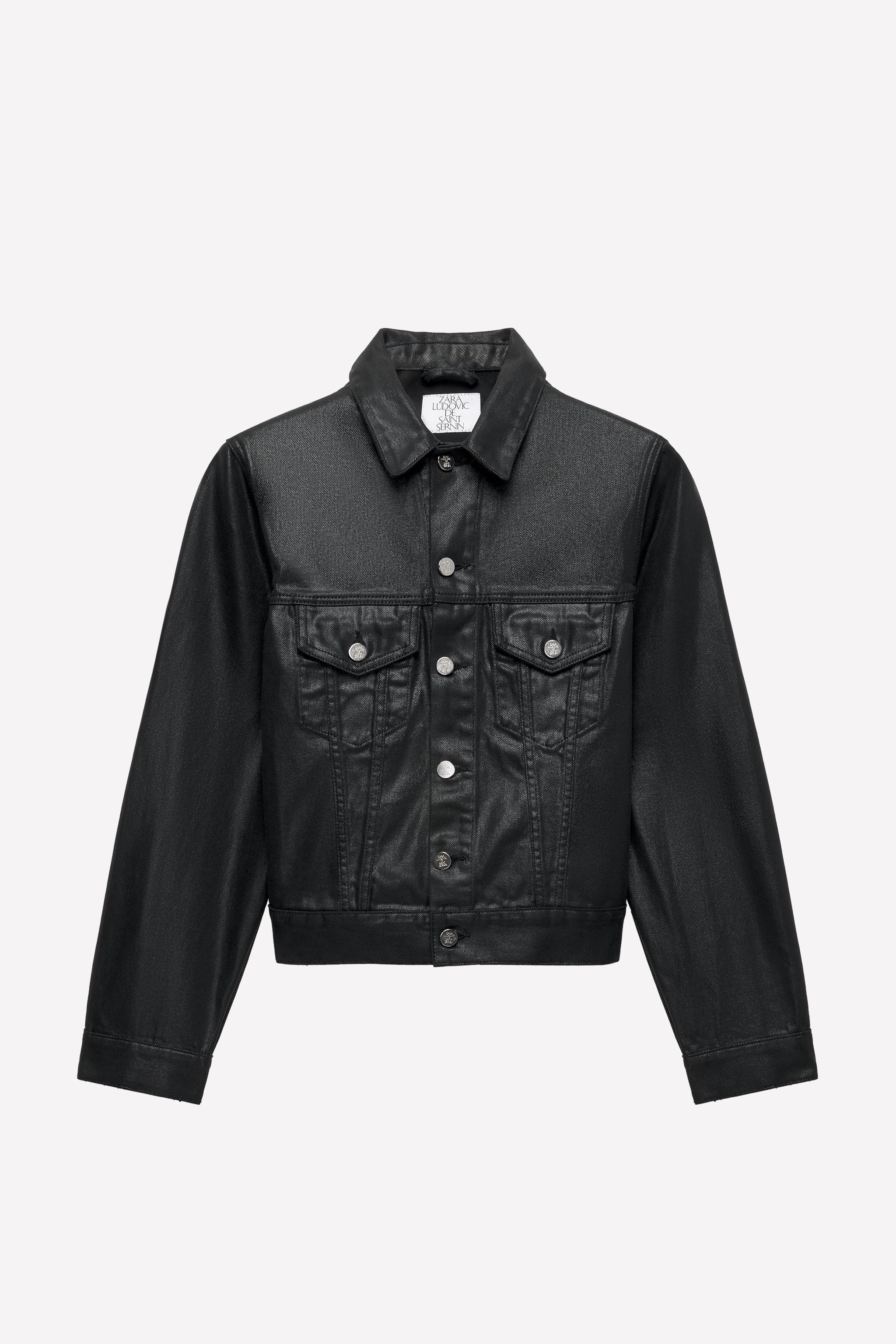 LUDOVIC DE SAINT SERNIN x ZARA WAXED DENIM JACKET - Black | ZARA