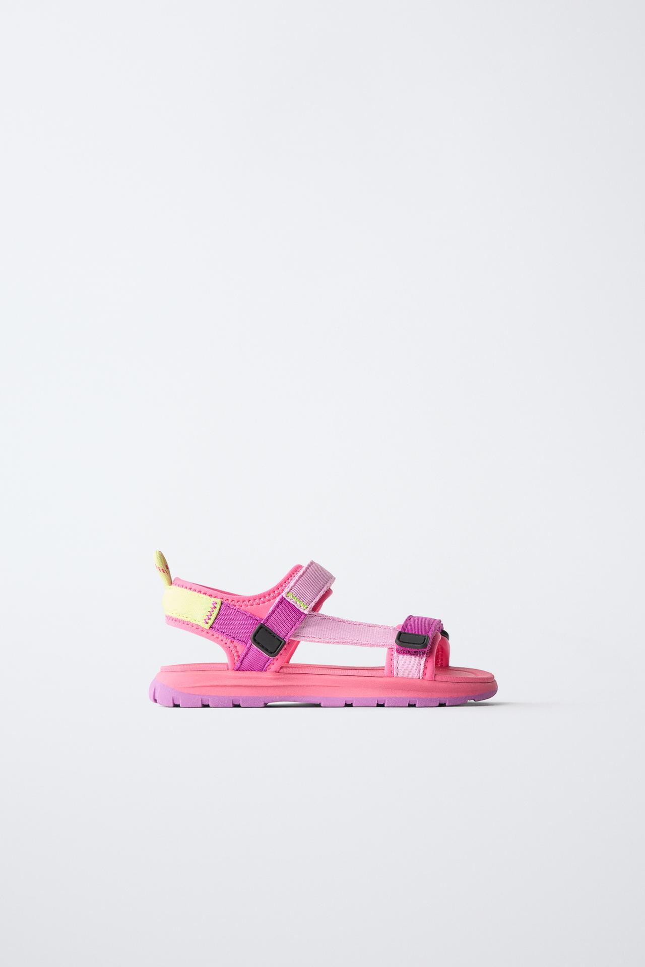MULTICOLOR TECHNICAL SANDALS — Fuchsia