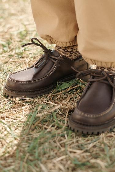 LIMITED EDITION LEATHER SHOES - Brown by Zara