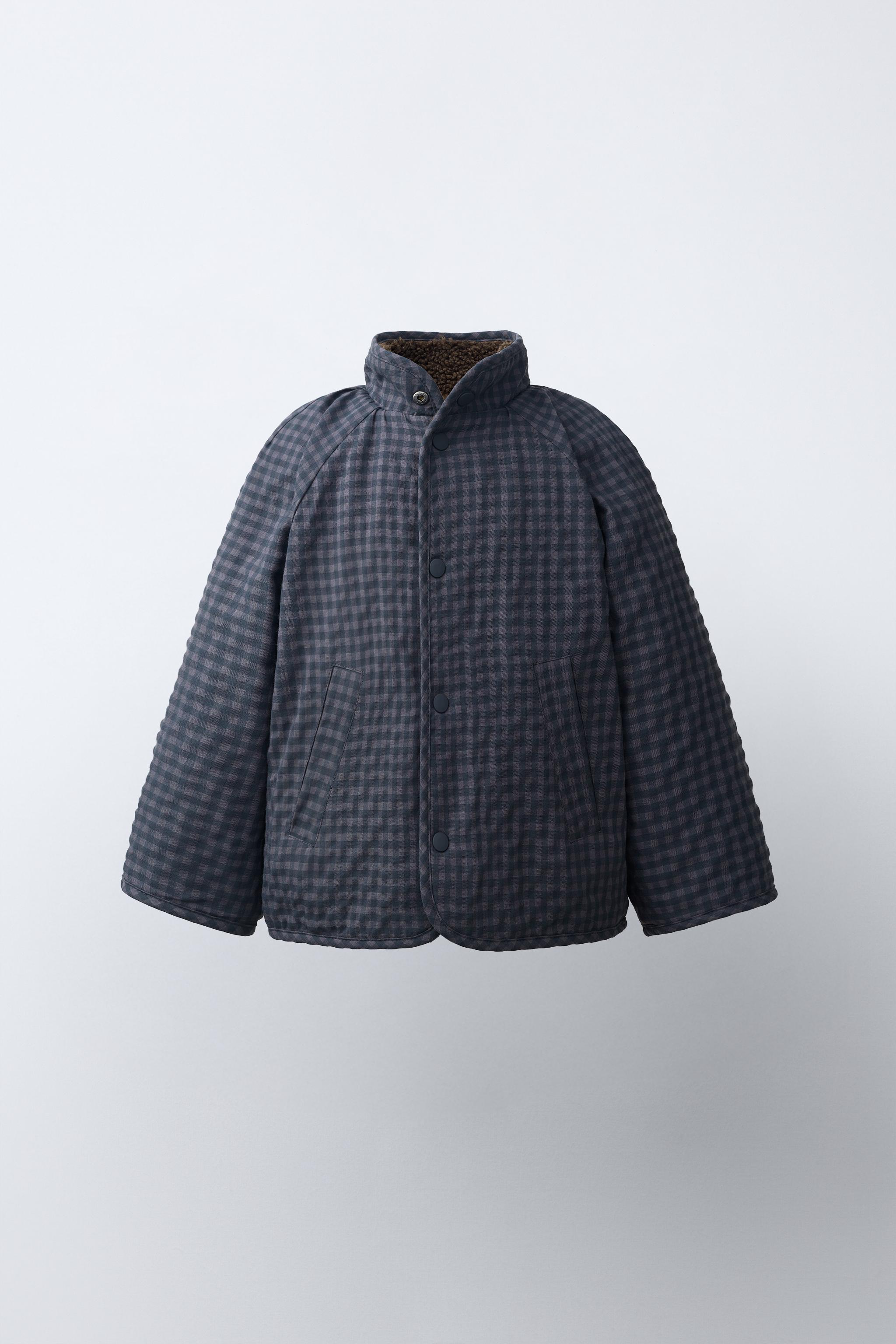 ジャケット・アウター chaa REVERSIBLE CHECKED FAUX SHEARLING JACKET - Brown | ZARA United States