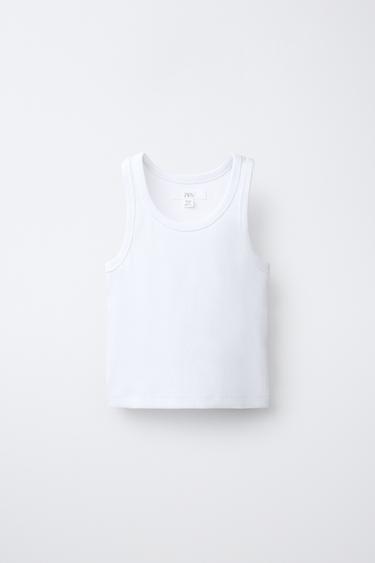 Zara RIBBED RACERBACK SHIRT - White - Image 0