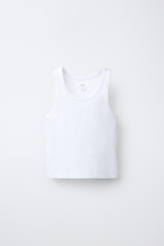 RIBBED RACERBACK T-SHIRT - White de Zara - Imagen 0