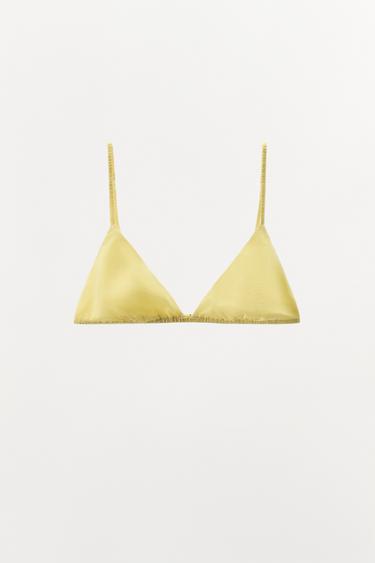 TRIANGLE BRALETTE WITH SILK - Yellow by Zara - Image 3