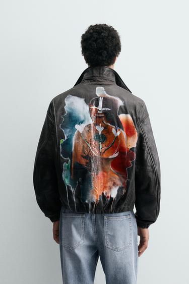 CAZADORA PIEL ESTAMPADOS SAMUEL DE SABOIA X ZARA - Marrón de Zara