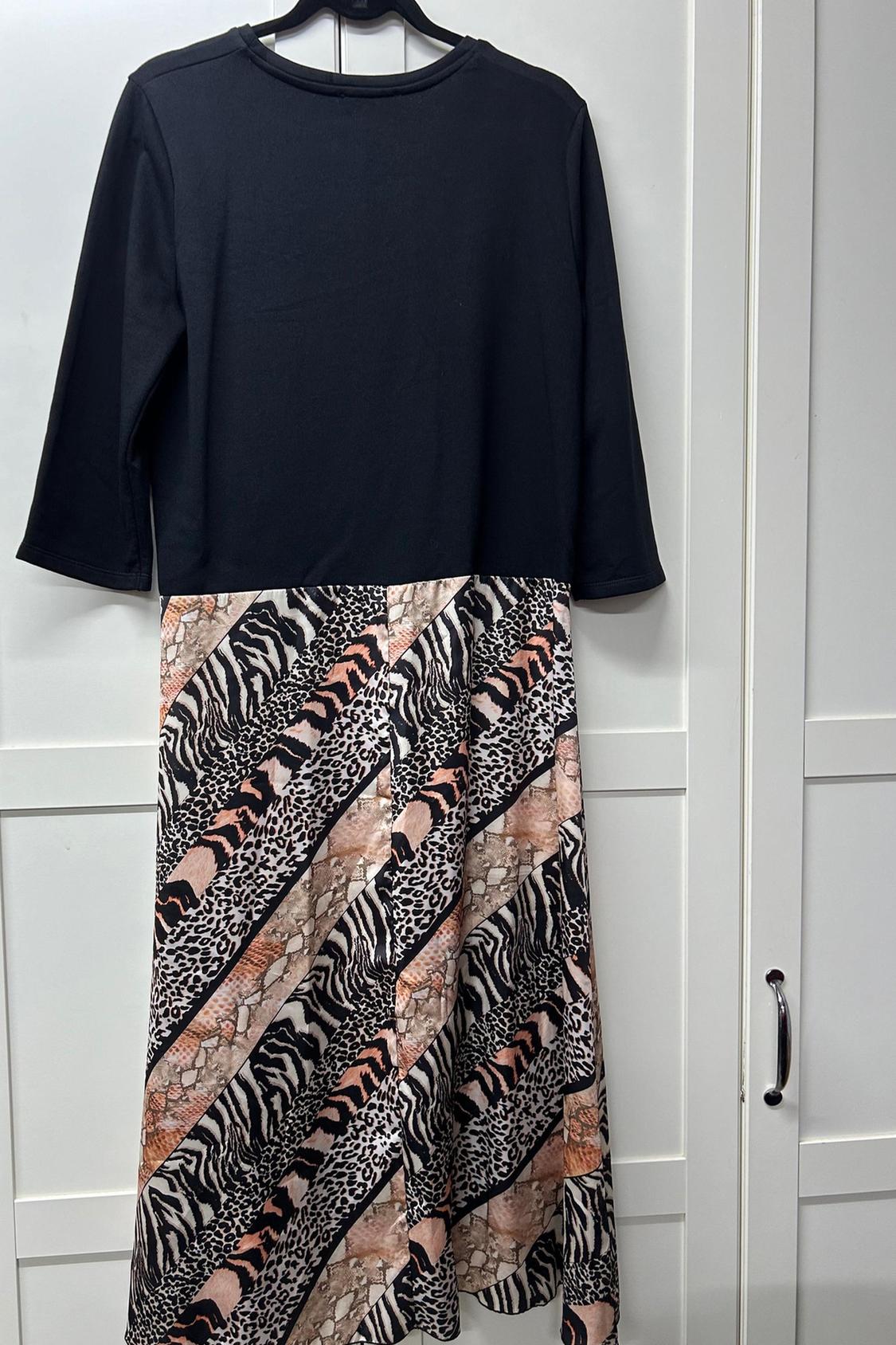 SATIN-FINISH CONTRAST DRESS - Image 2