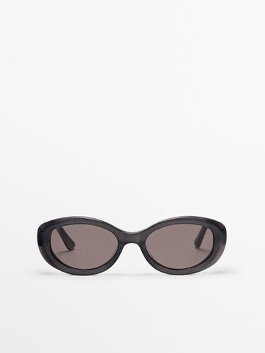 Zara Oval sunglasses - Anthracite grey - Image 0