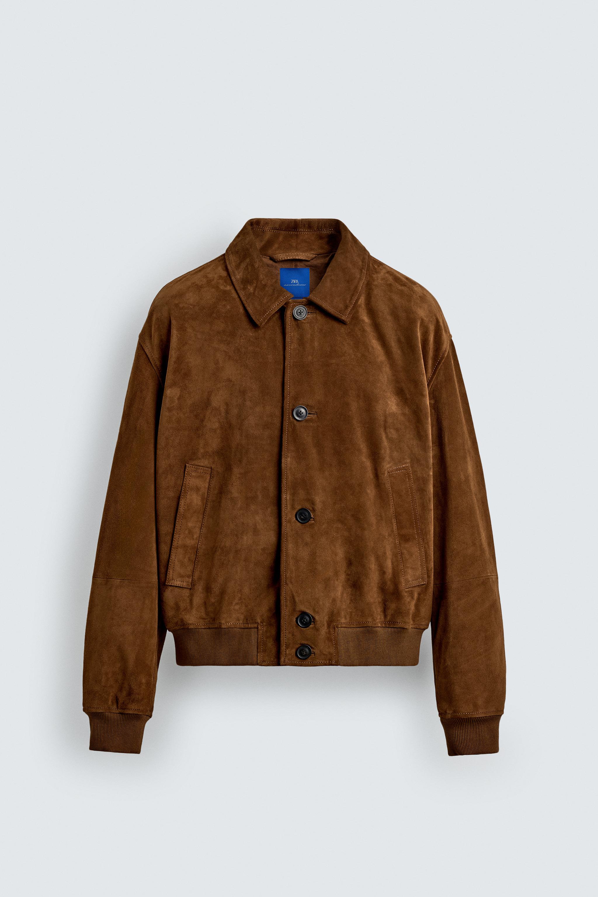 AARON LEVINE X ZARA CROPPED SUEDE LEATHER JACKET