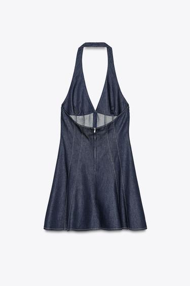 TRF HALTER DENIM DRESS - Dark indigo by Zara - Image 4