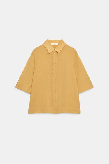 ZW COLLECTION RAMIE SHIRT - Curry by Zara