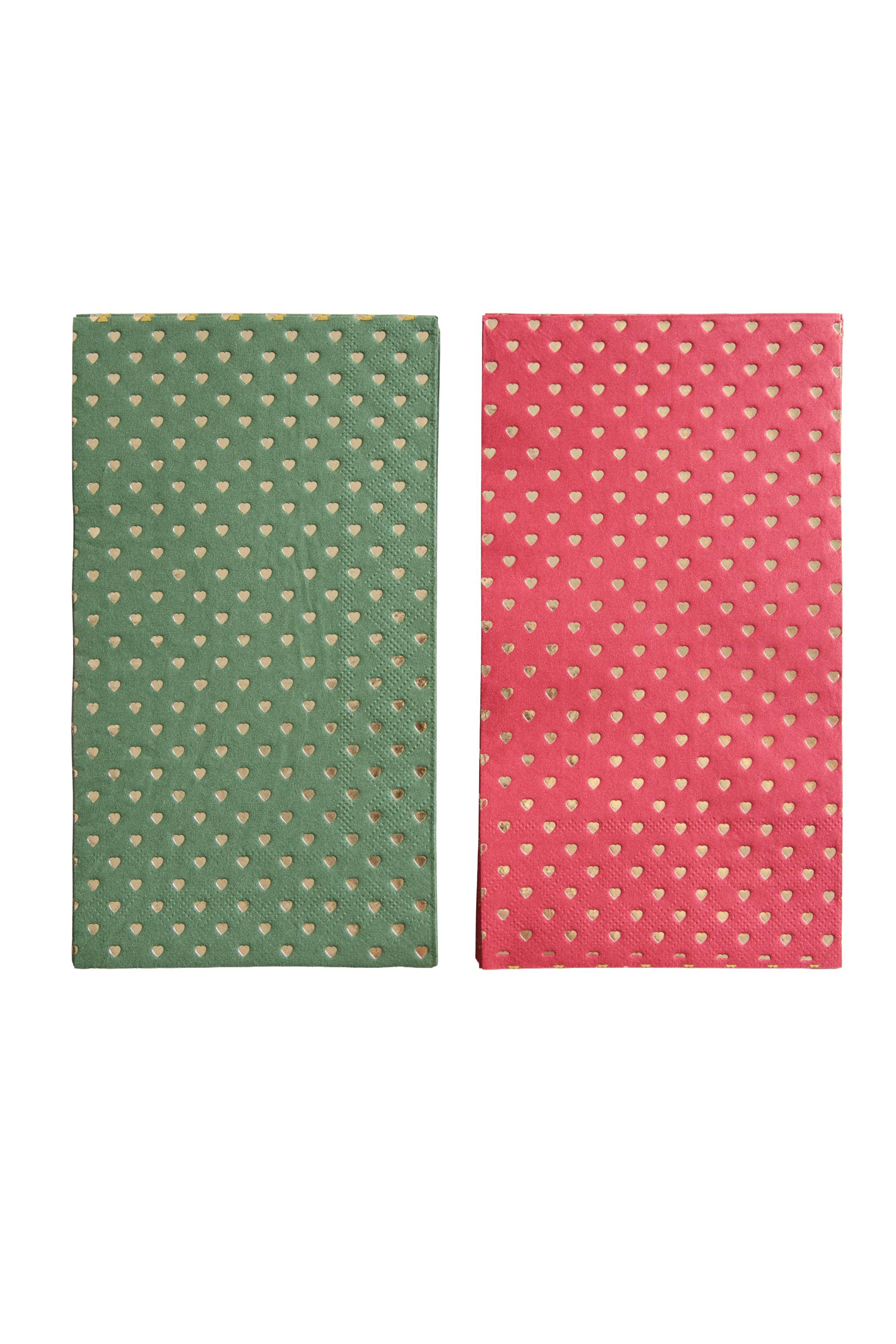 PACK OF CHRISTMAS HEART PAPER NAPKINS (PACK OF 30) - Green | ZARA