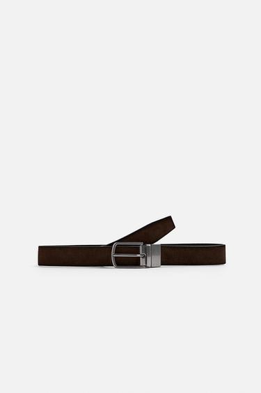 REVERSIBLE LEATHER BELT - Brown by Zara