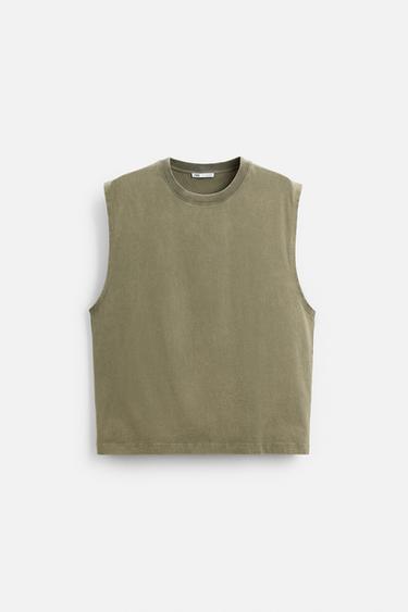 TANKTOP IM RELAXED-FIT - Khaki von Zara