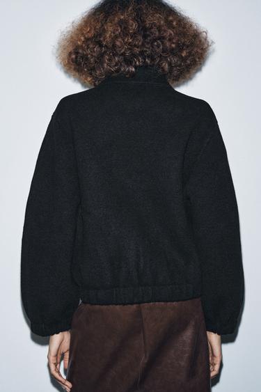 ZIP-UP KNIT BOMBER JACKET - Black by Zara - Image 2