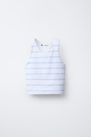 SPORTY STRIPED T-SHIRT - Light blue by Zara - Image 0