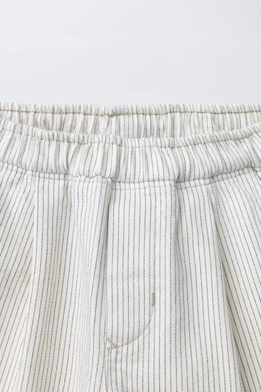 STRIPED BAGGY TROUSERS - Ecru by Zara - Image 2