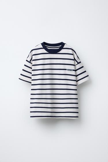 HEAVY WEIGHT STRIPED LABEL T-SHIRT - striped by Zara