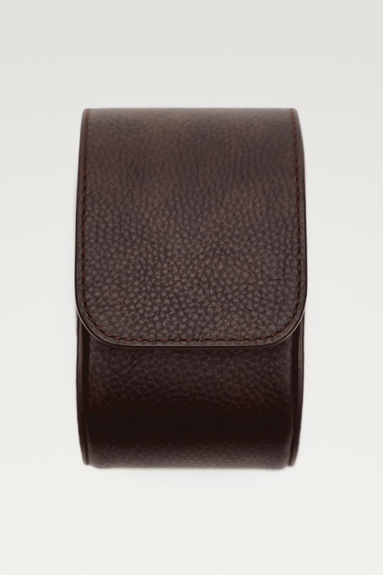 Nappa leather watch case — Brown