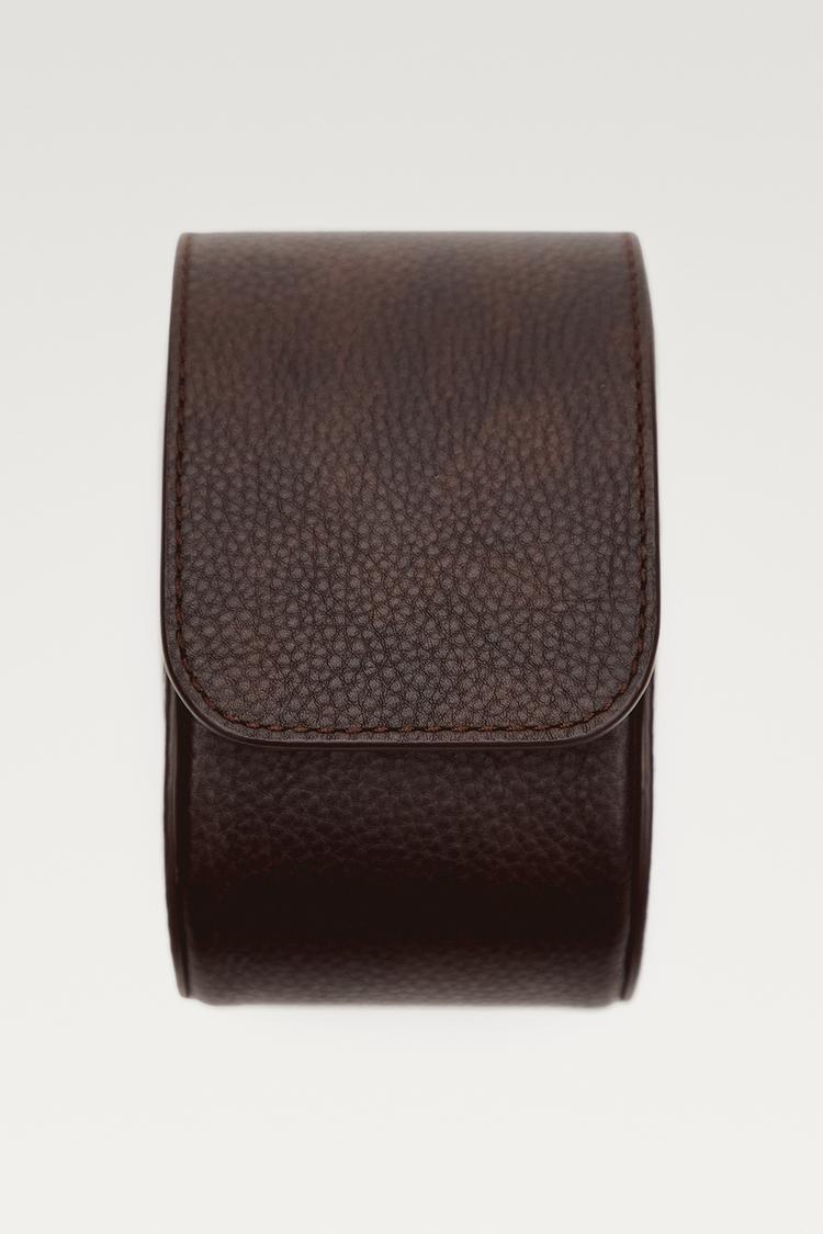 Nappa leather watch case — Brown