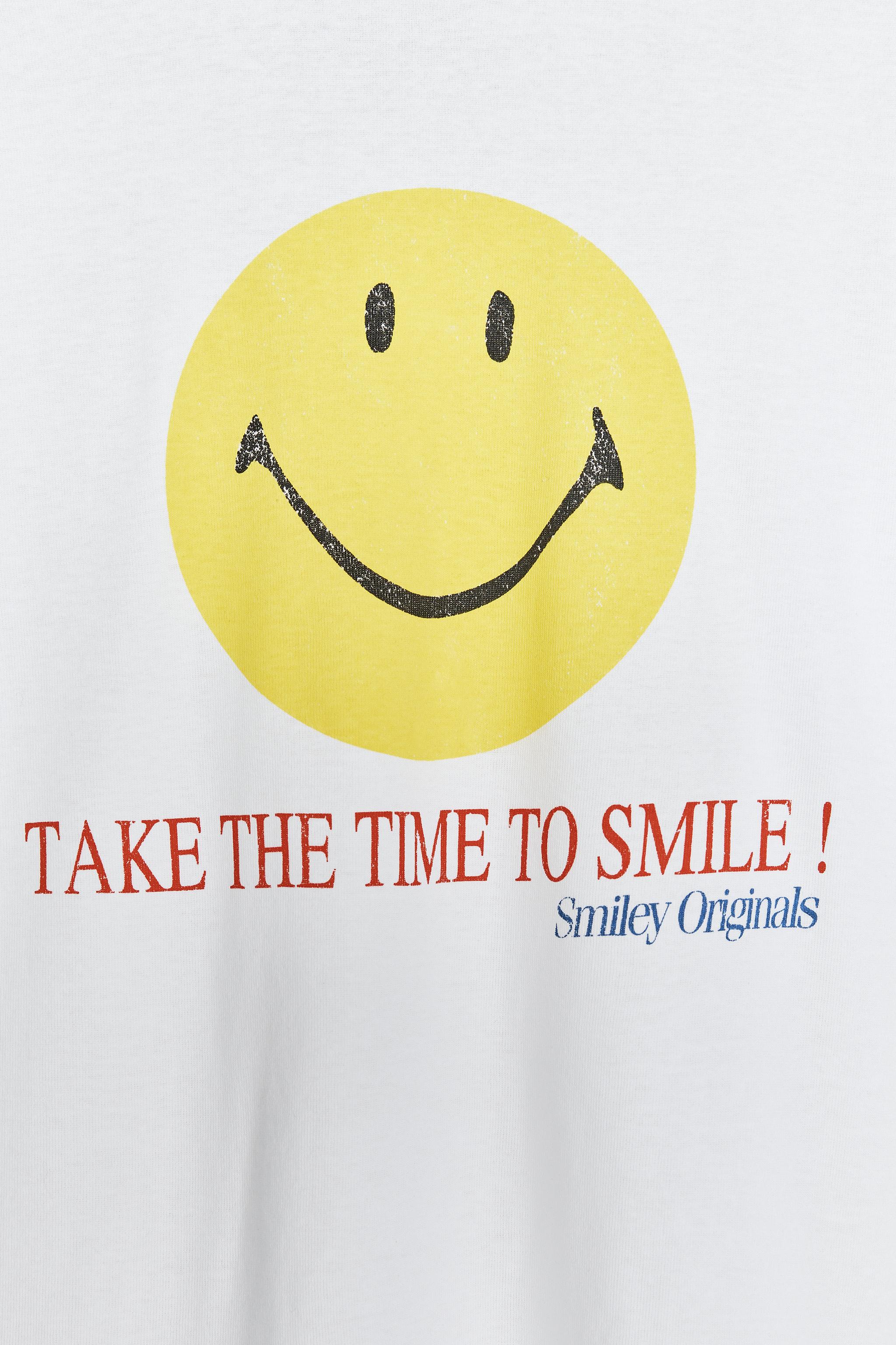 smile  WASHED-EFFECT SMILEY® T-SHIRT - Pink | ZARA Canada