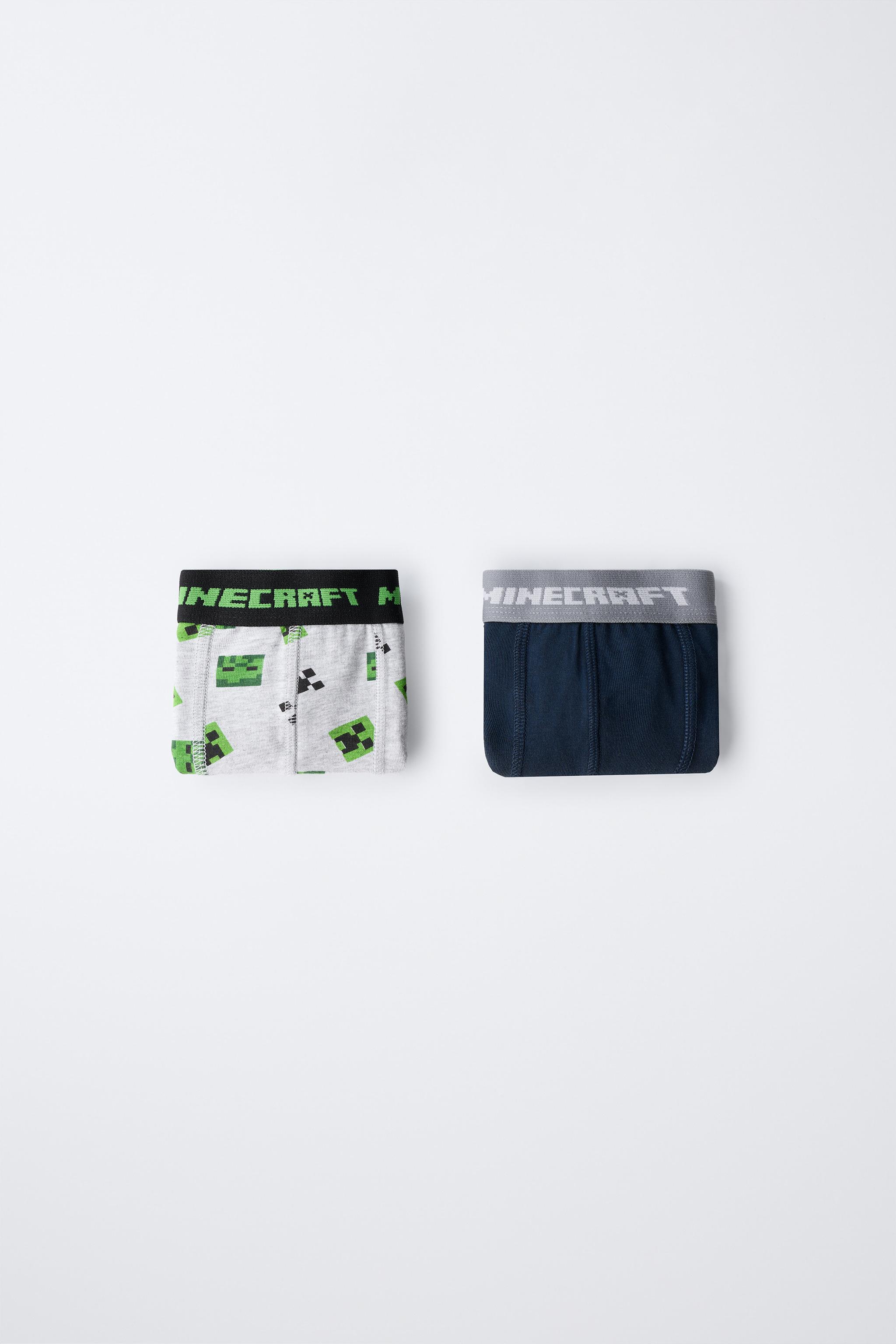 AGES 6-14/ TWO-PACK OF MINECRAFT © MOJANG AB. ™ BOXERS