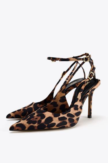 CHAUSSURES À TALONS ET BRIDES ARRIÈRE AVEC IMPRIMÉ ANIMALIER - Léopard de Zara - Image 3