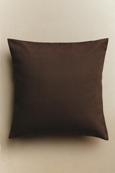 HOUSSE DE COUSSIN UNIE - Marron de Zara