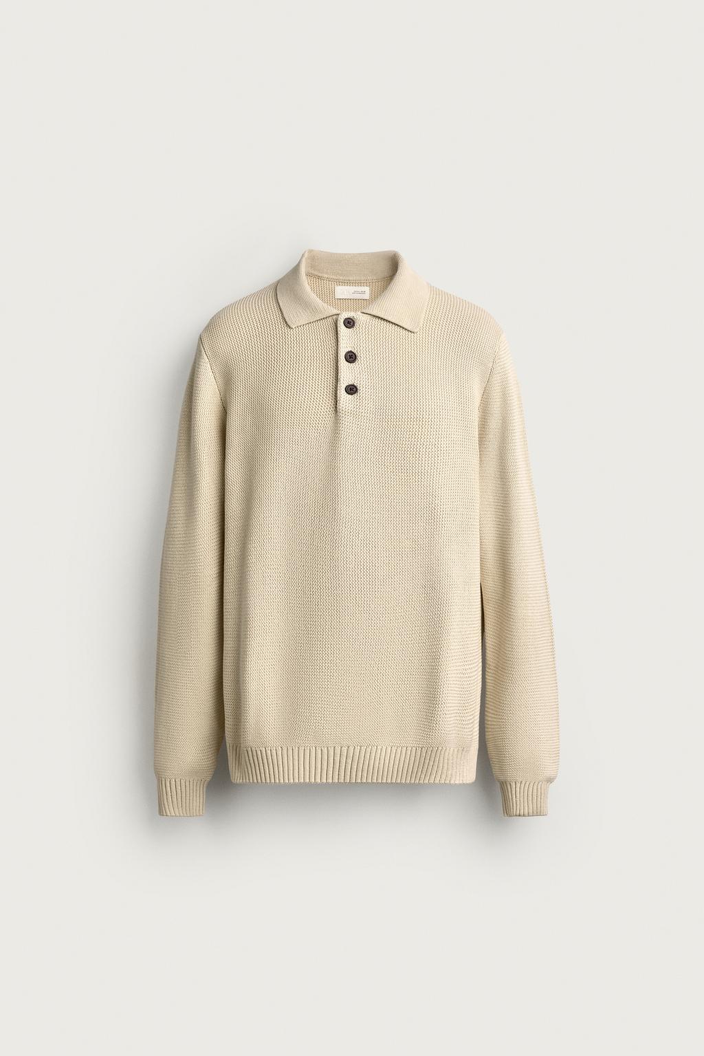 TEXTURED COTTON KNIT POLO