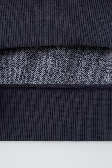 SWEATSHIRT WITH CONTRAST NECK AND CUT-OUTS - Blue by Zara - Image 3