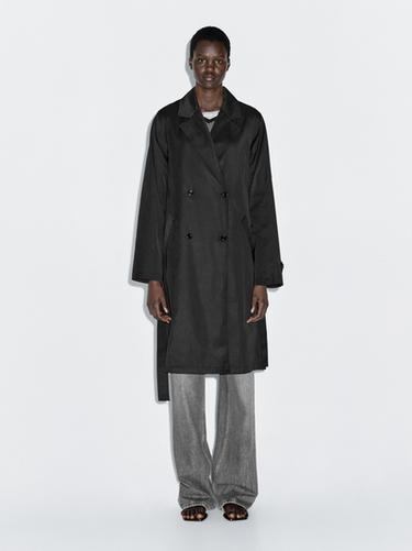 Trench largo chaleco interior - Negro de Zara - Imagen 0